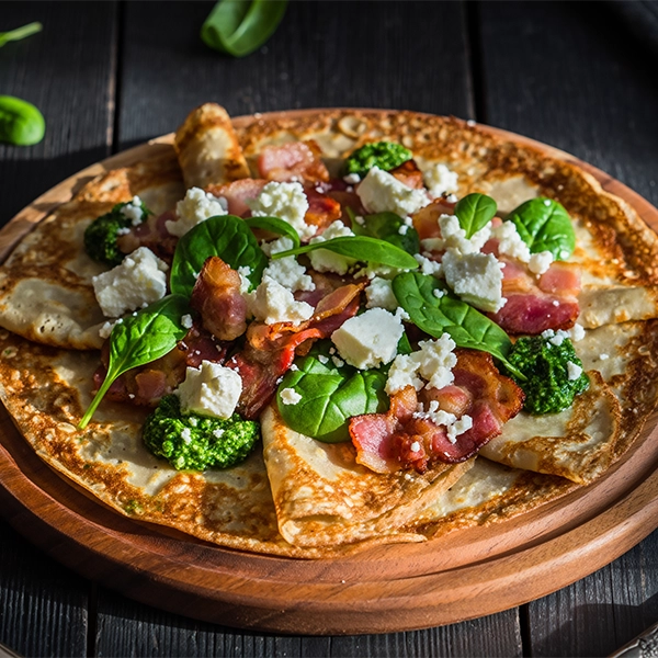 Savoury Oat & Bacon Crepe